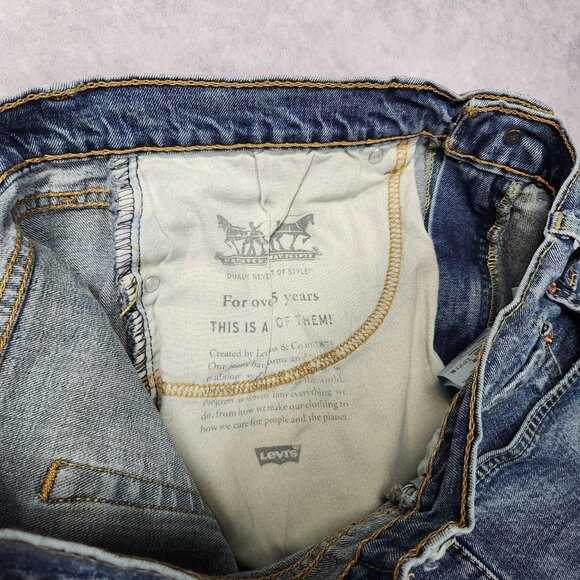 Levis‎ 505 Jeans Mens 34 36x30 Blue Medium Wash Straight Leg Zipper Fly Denim - Picture 12 of 15